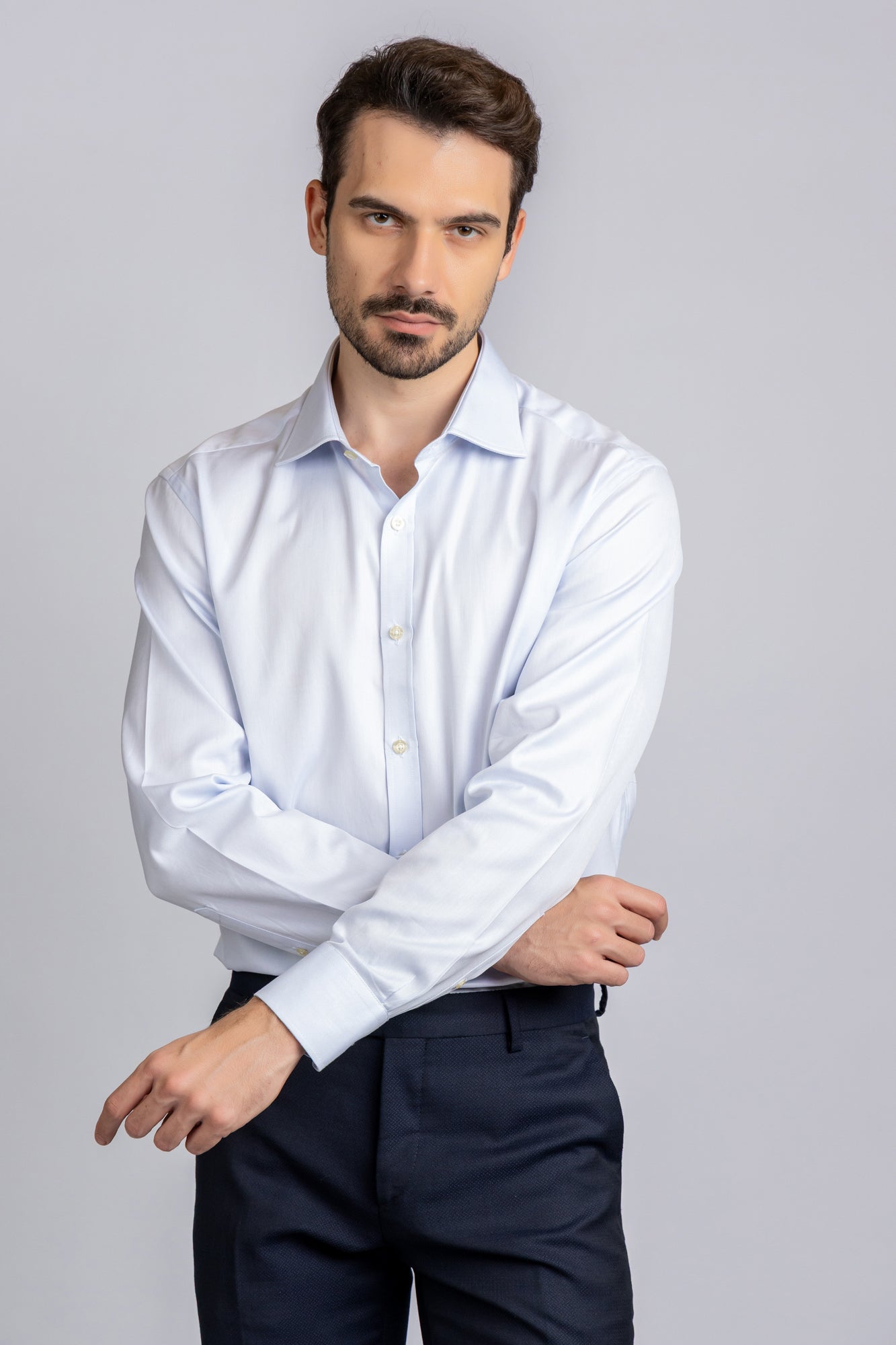 Light Blue Twill Shirt - Slim Fit