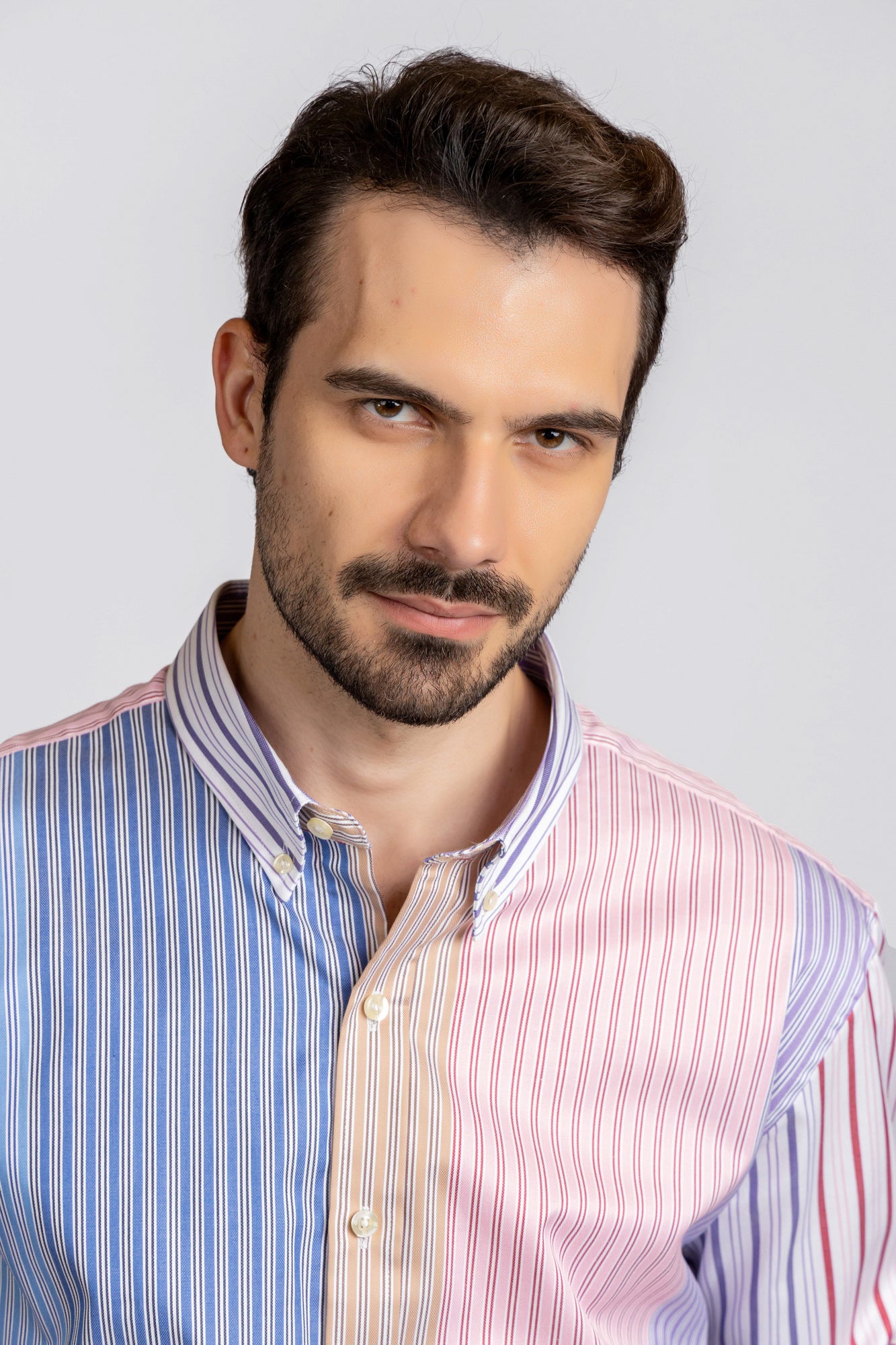 Multi-Color Striped Poplin Shirt