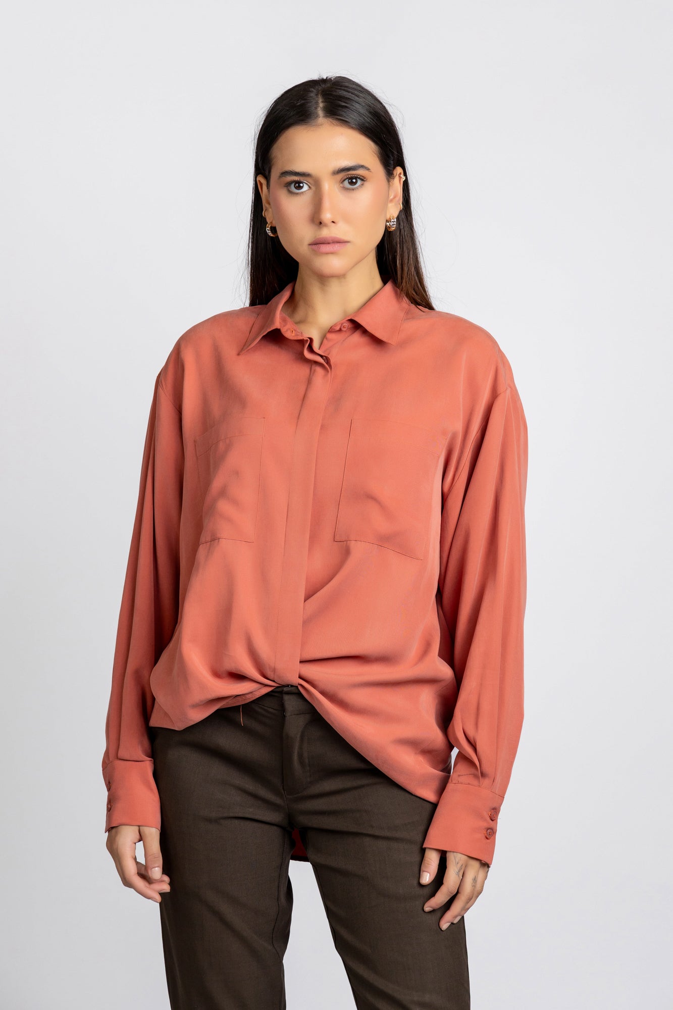 Tencel Shirt with Flap Pockets