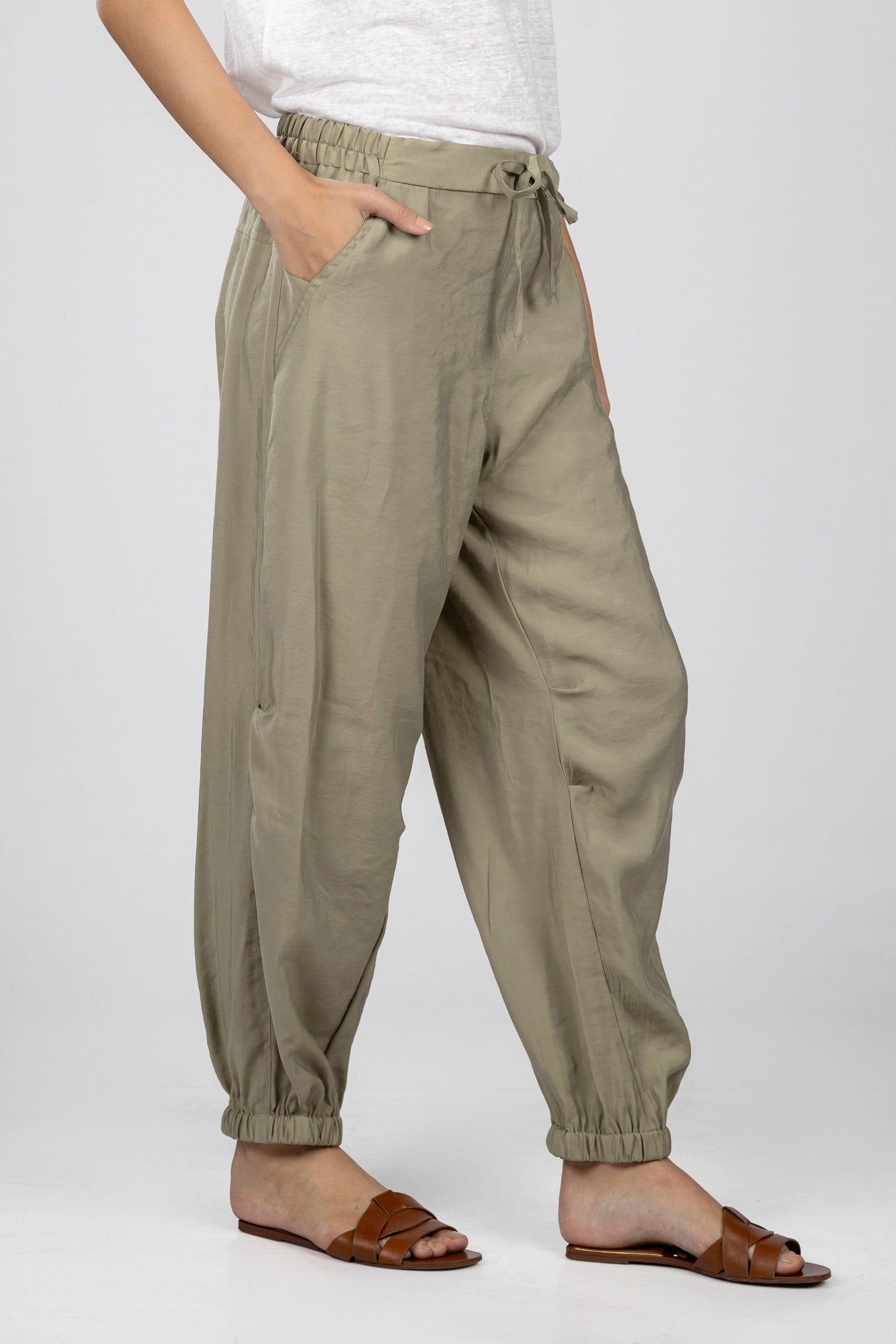 Light Khaki Modal Parachute Pants