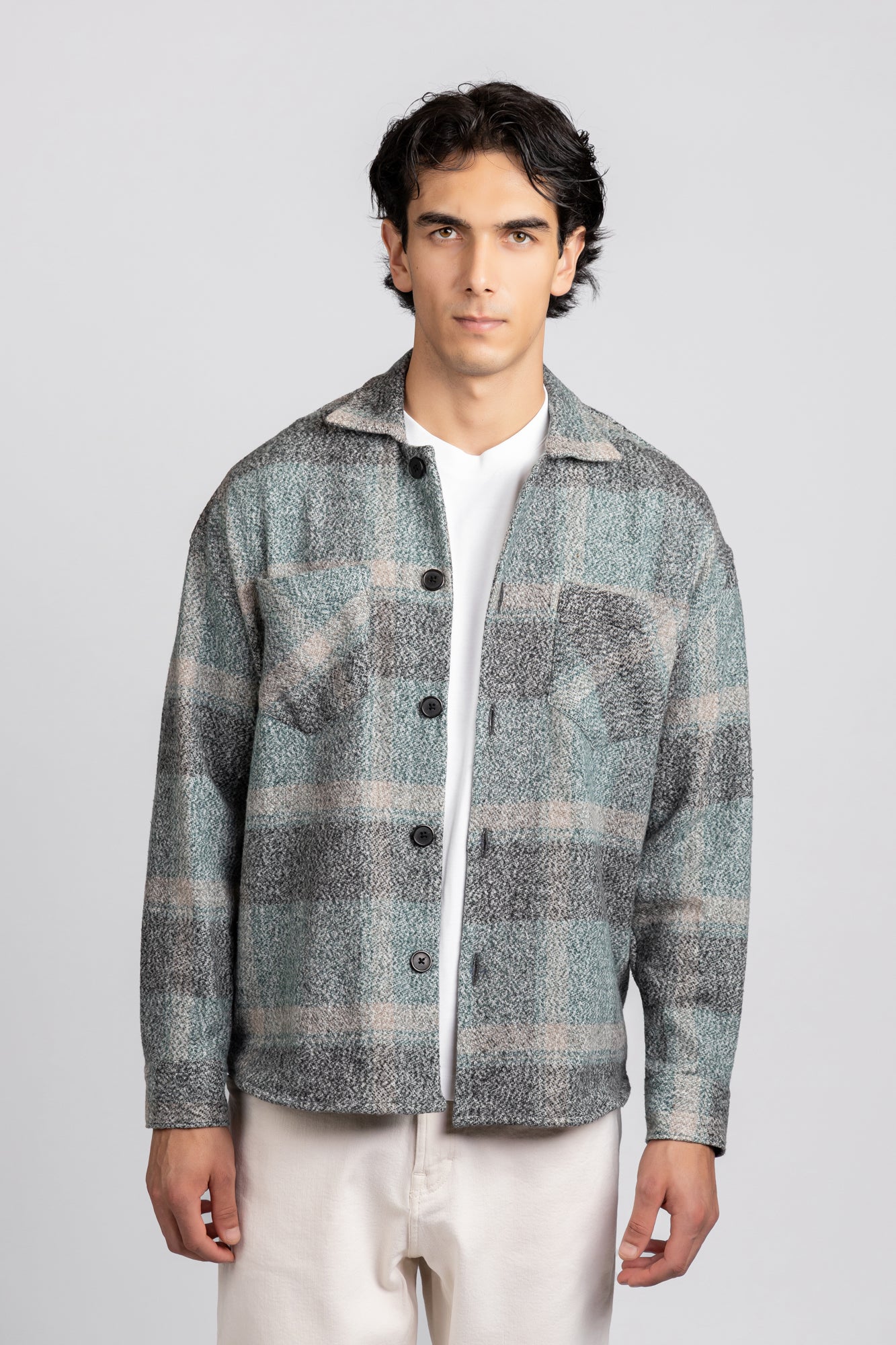 Brushed Checkered Overshirt