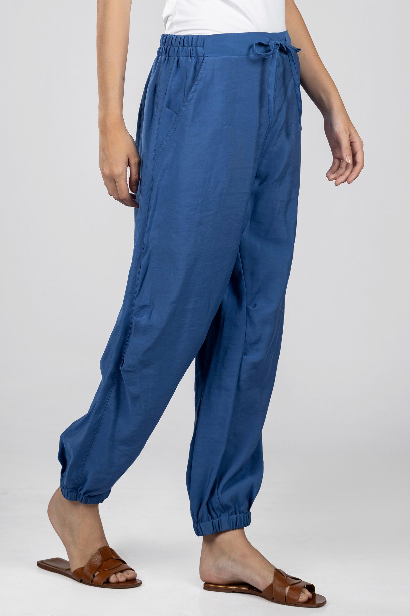 Blue Modal Parachute Pants