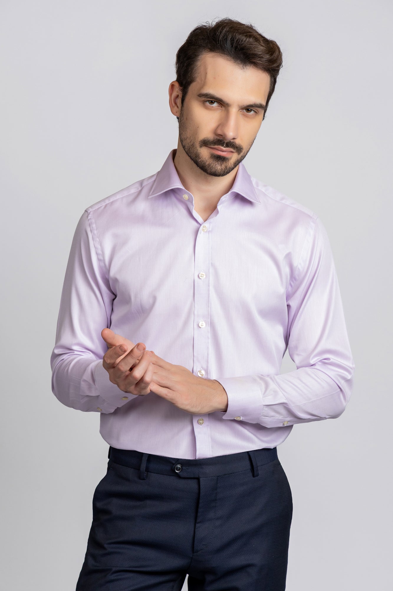 Light Purple Twill Shirt - Regular Fit