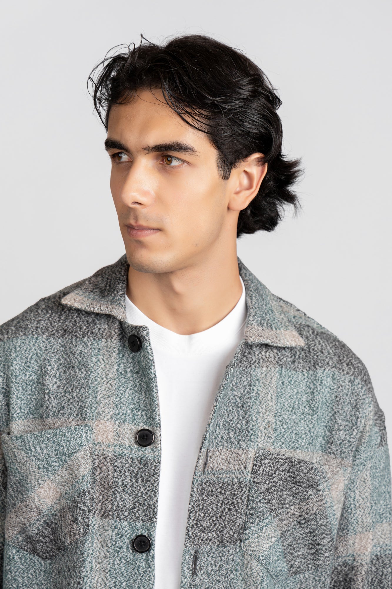 Brushed Checkered Overshirt