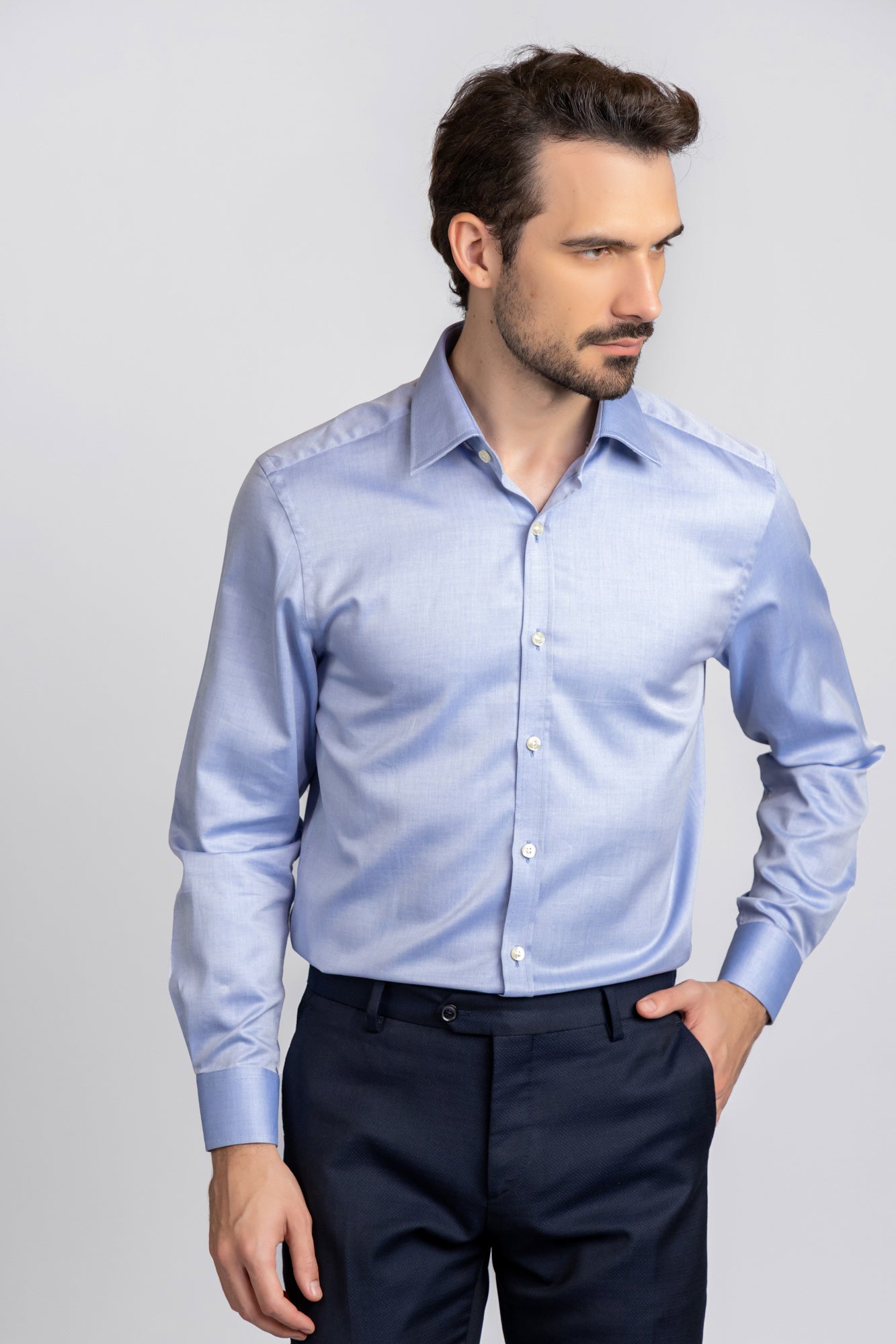 Blue Twill Shirt - Slim Fit