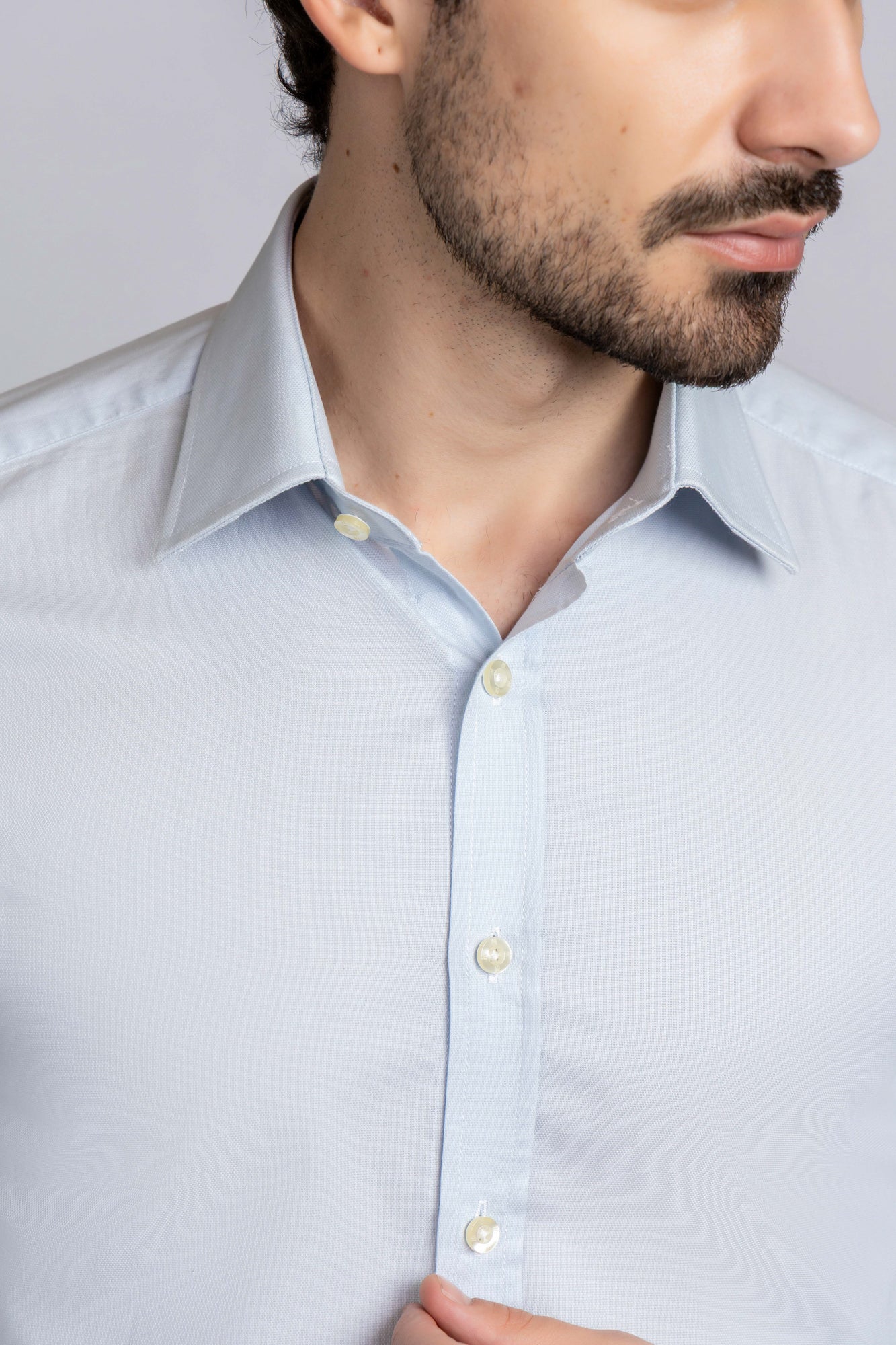 Light Blue Dobby Shirt - Regular Fit