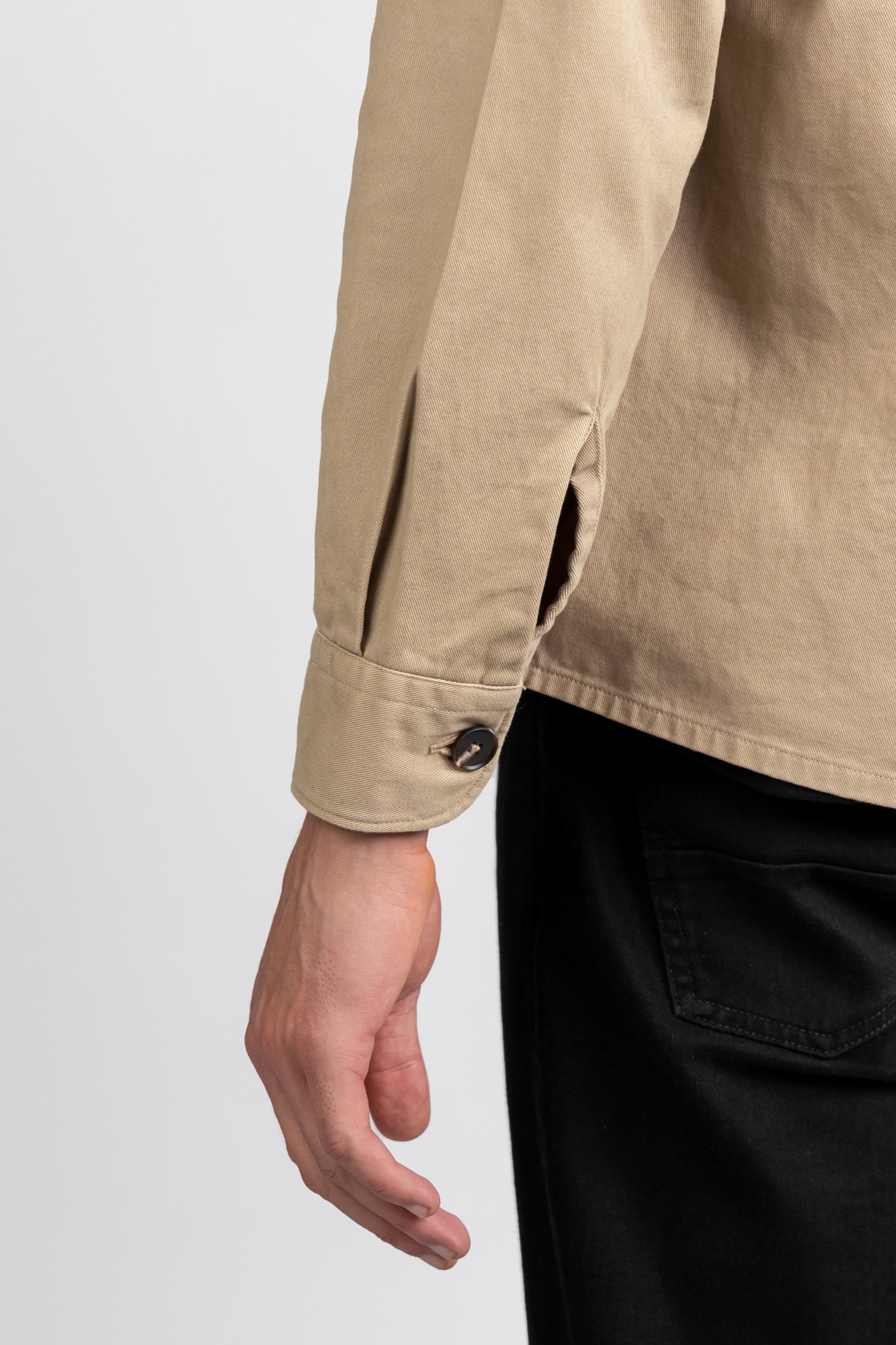 Beige Gaberdine Overshirt