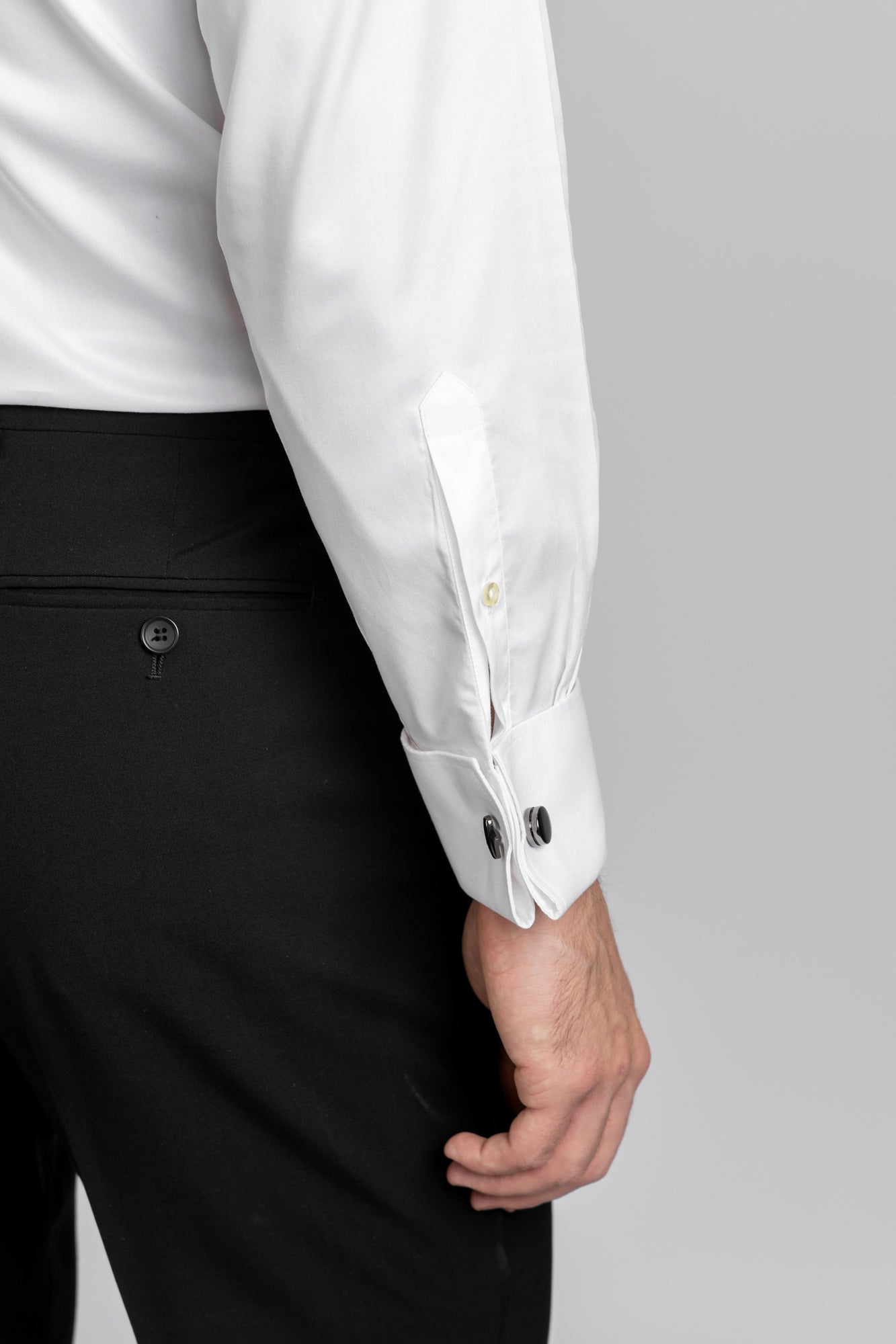 White Pleated Tuxedo Shirt - Slim Fit