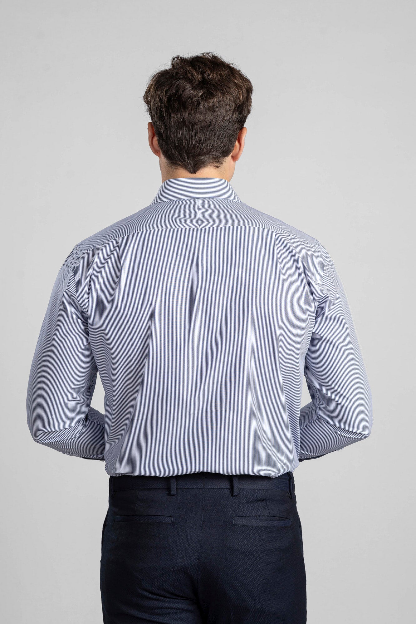 Blue Poplin Striped Shirt - Regular Fit