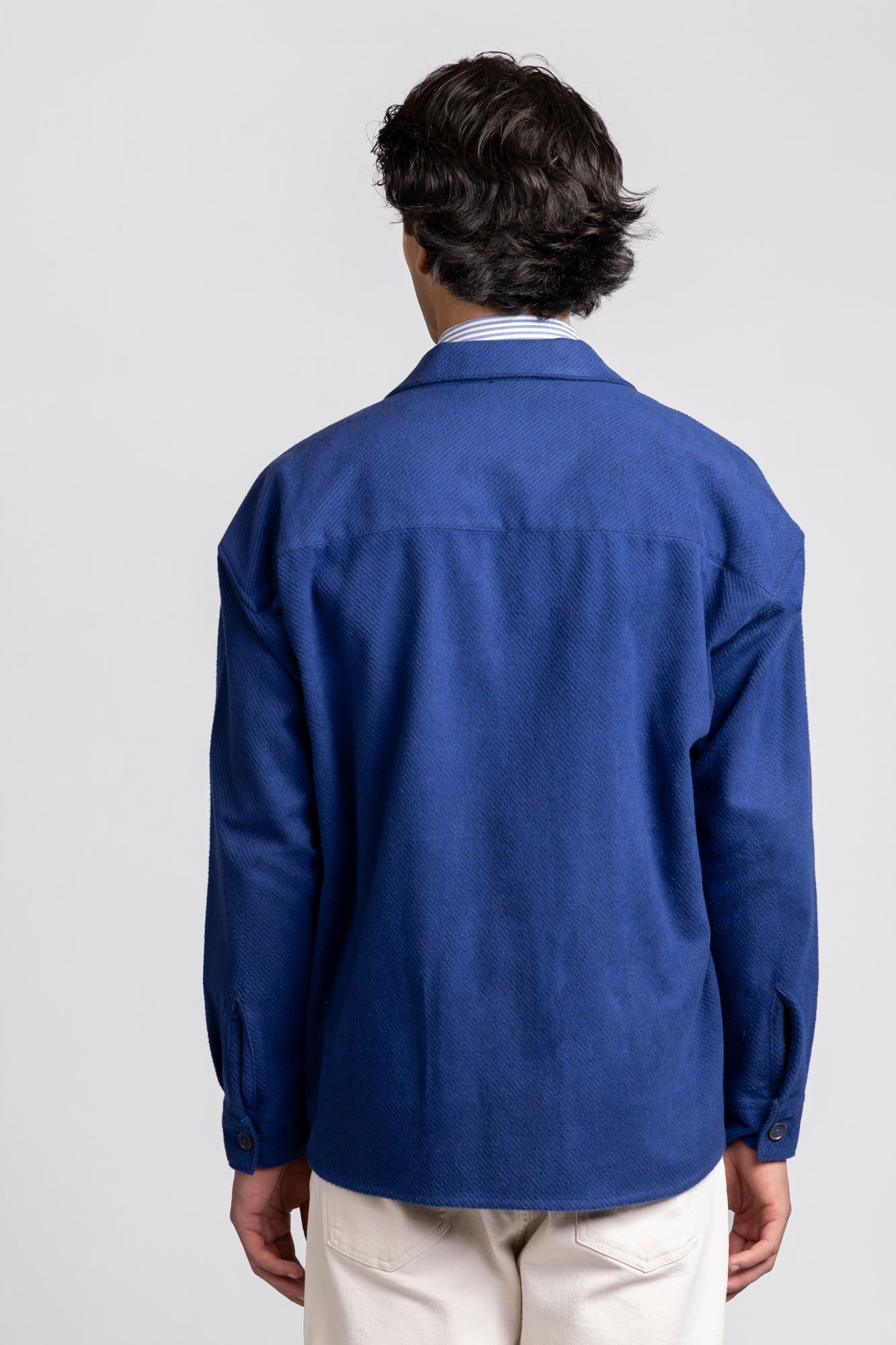 Navy Brushed Twill Overshirt