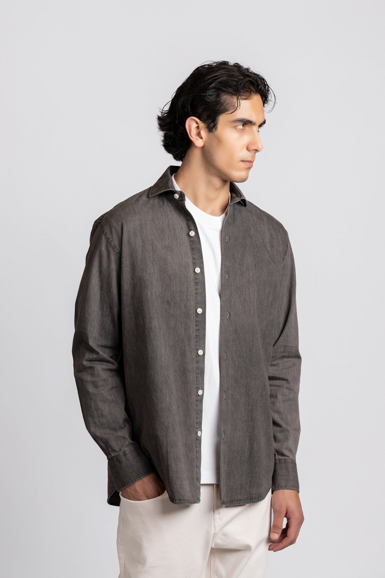 Cutaway Denim Shirt