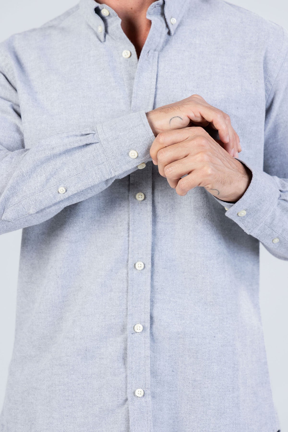 Grey Oxford Button-Down Shirt