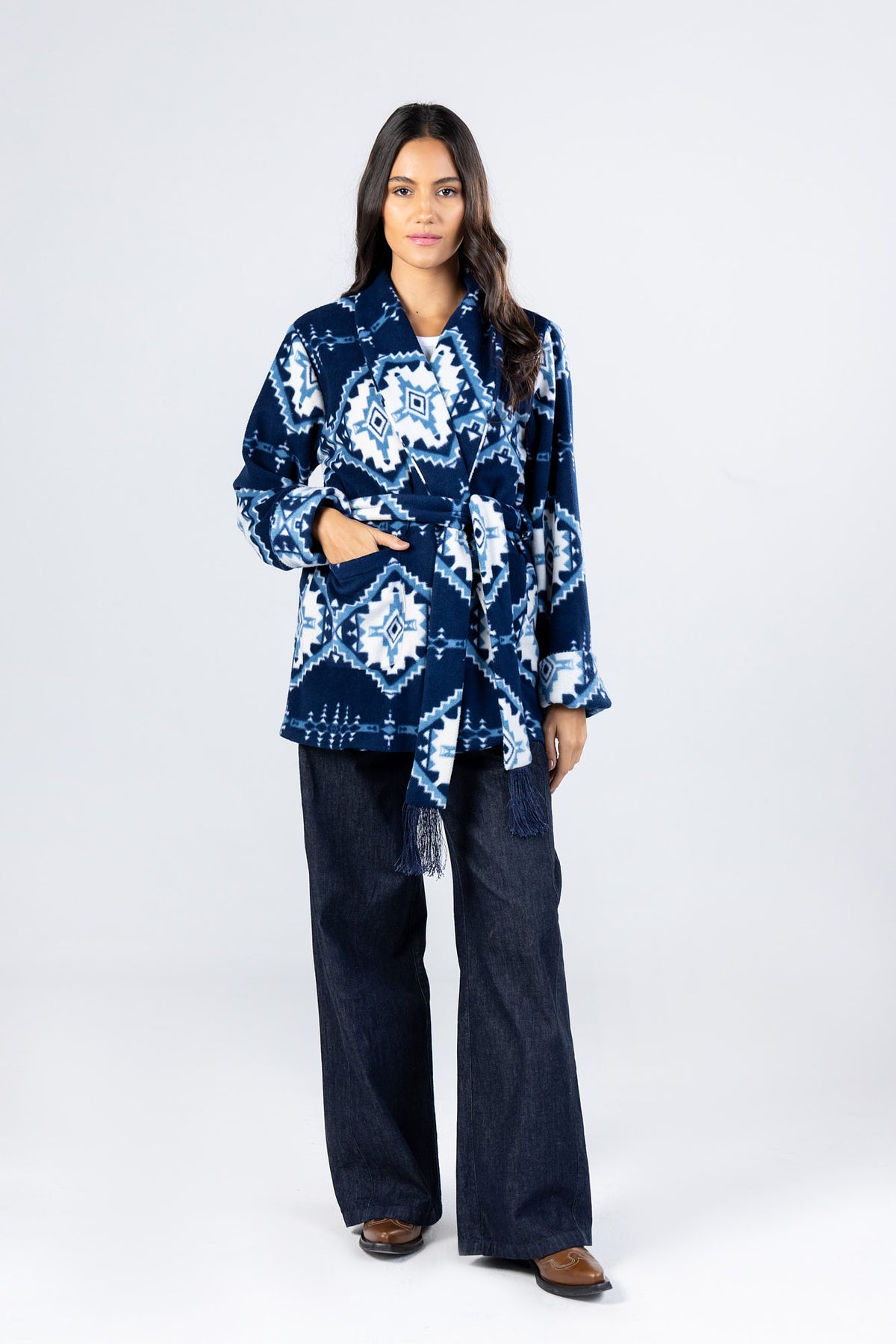 Blue Navajo Wrap Jacket