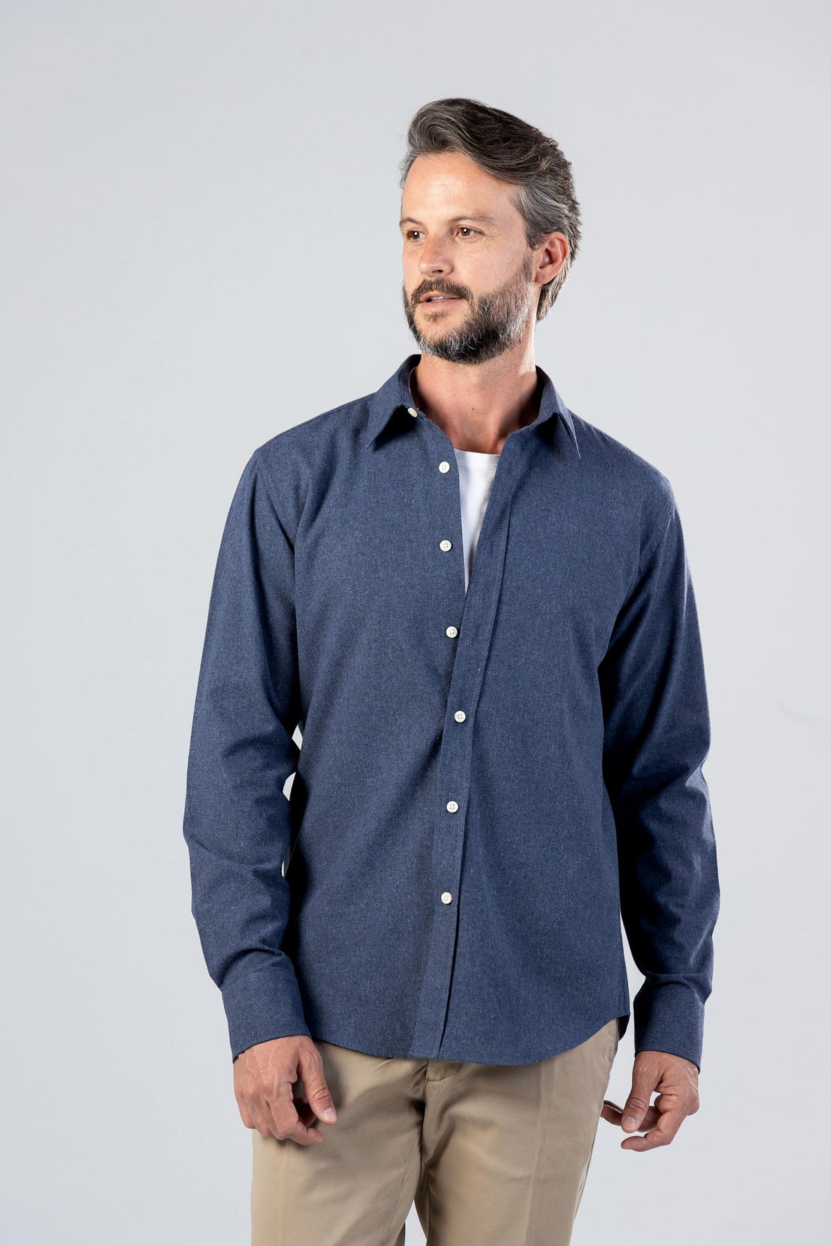 Brushed Melange Flannel Shirt