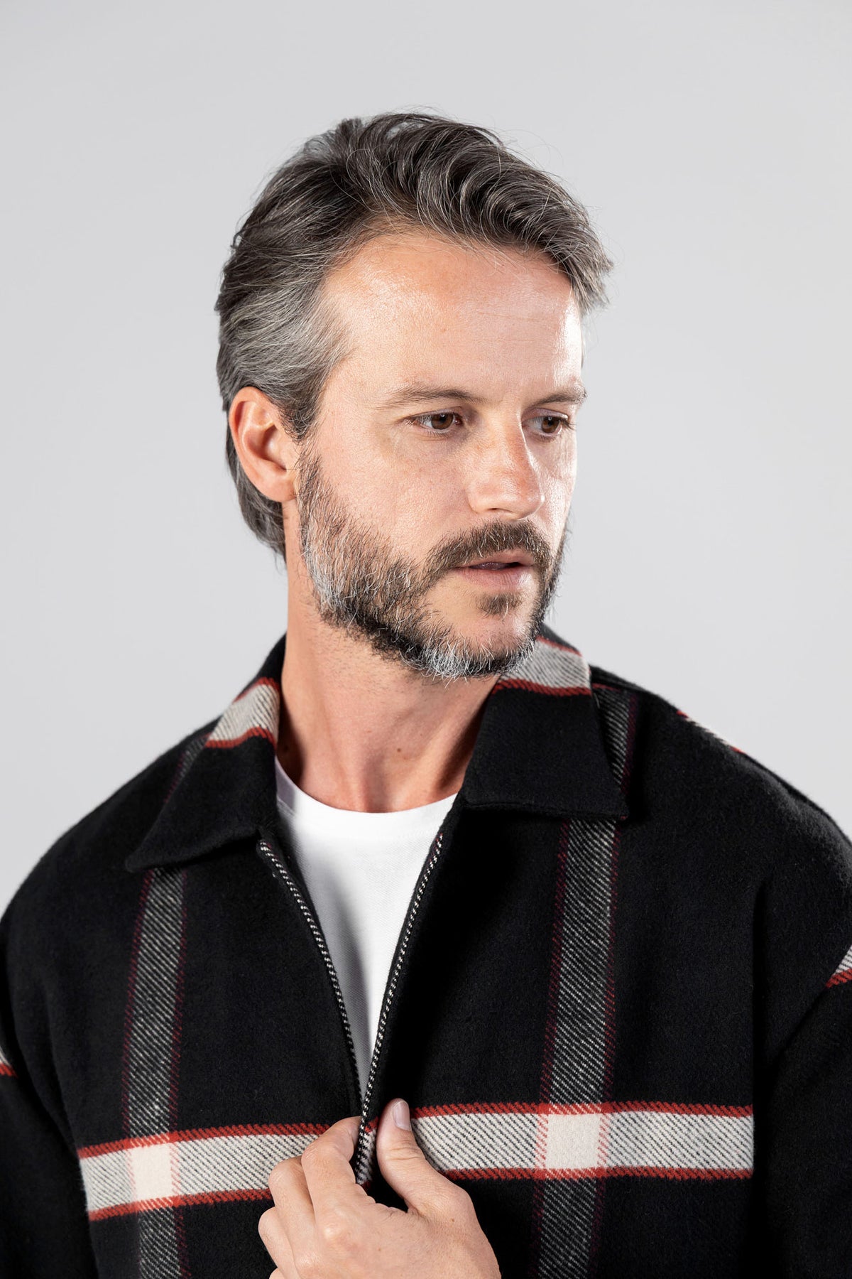 Black Checkered Flannel Overshirt