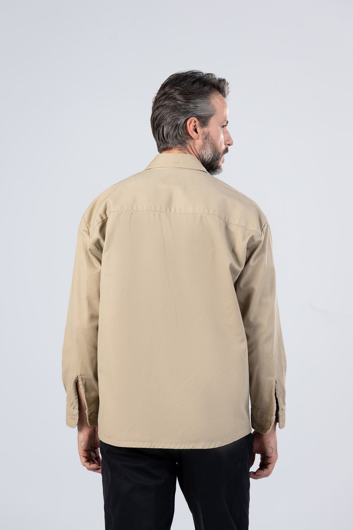 Beige Gabardine Overshirt