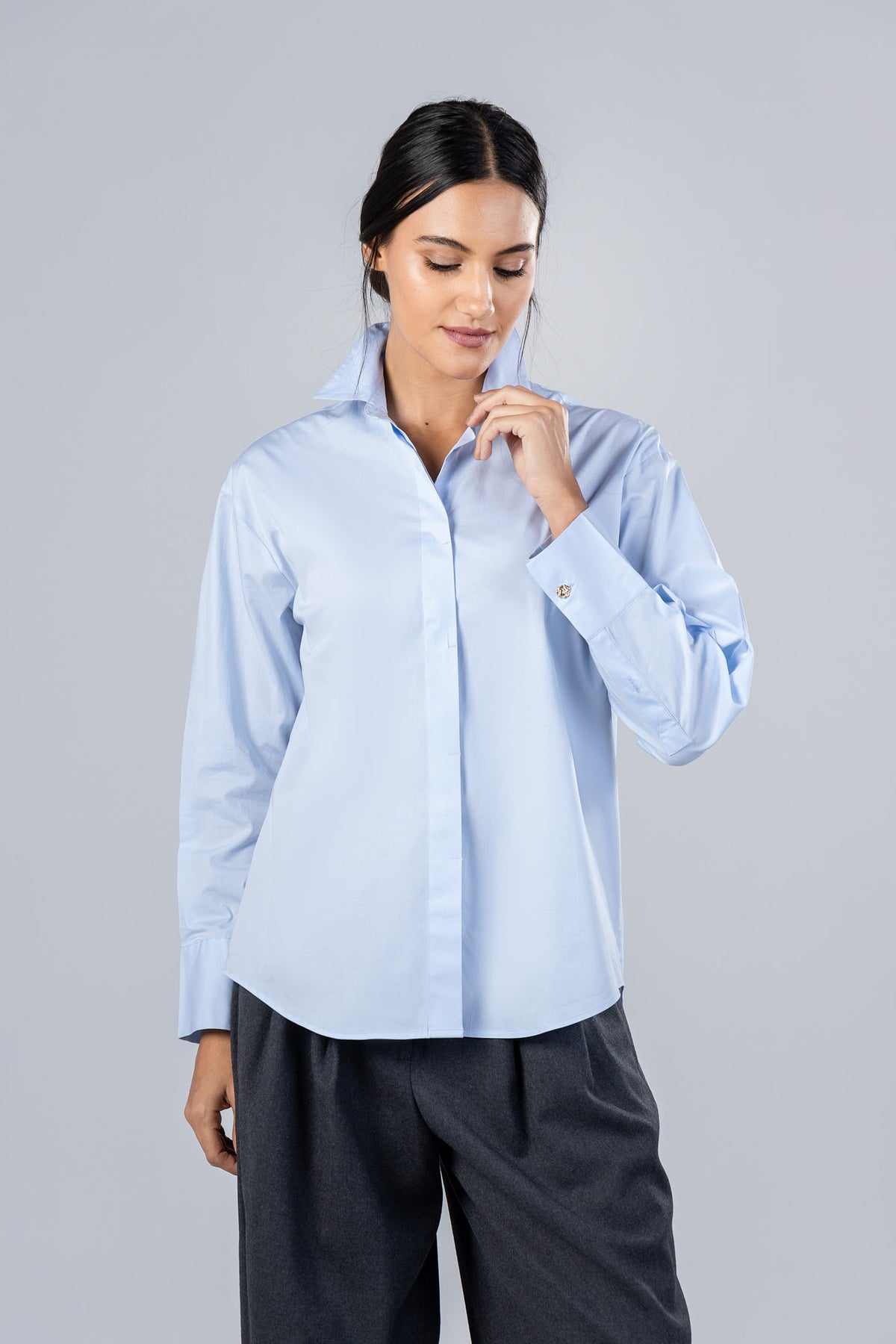 Poplin Hidden Placket Shirt