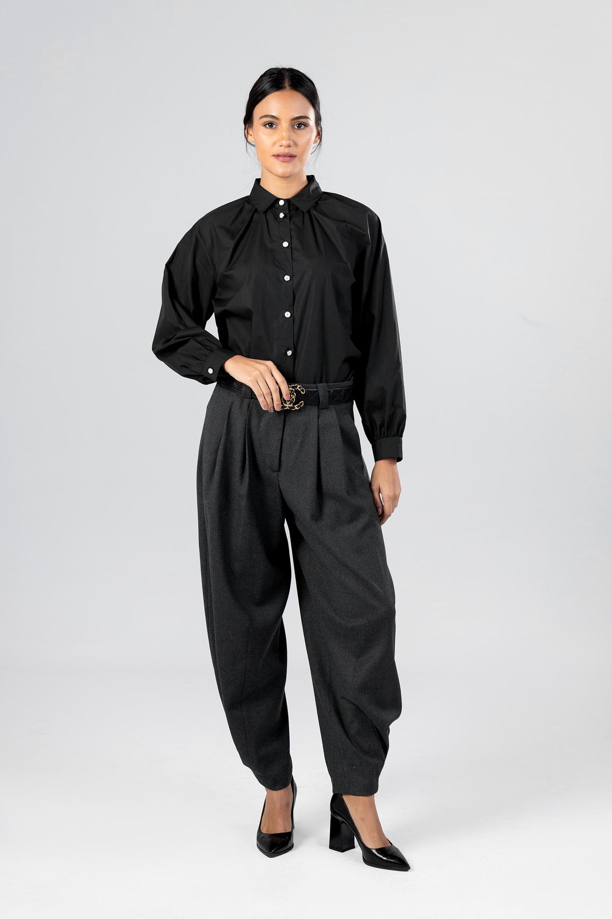 Poplin Stretch Raglan Sleeve Shirt