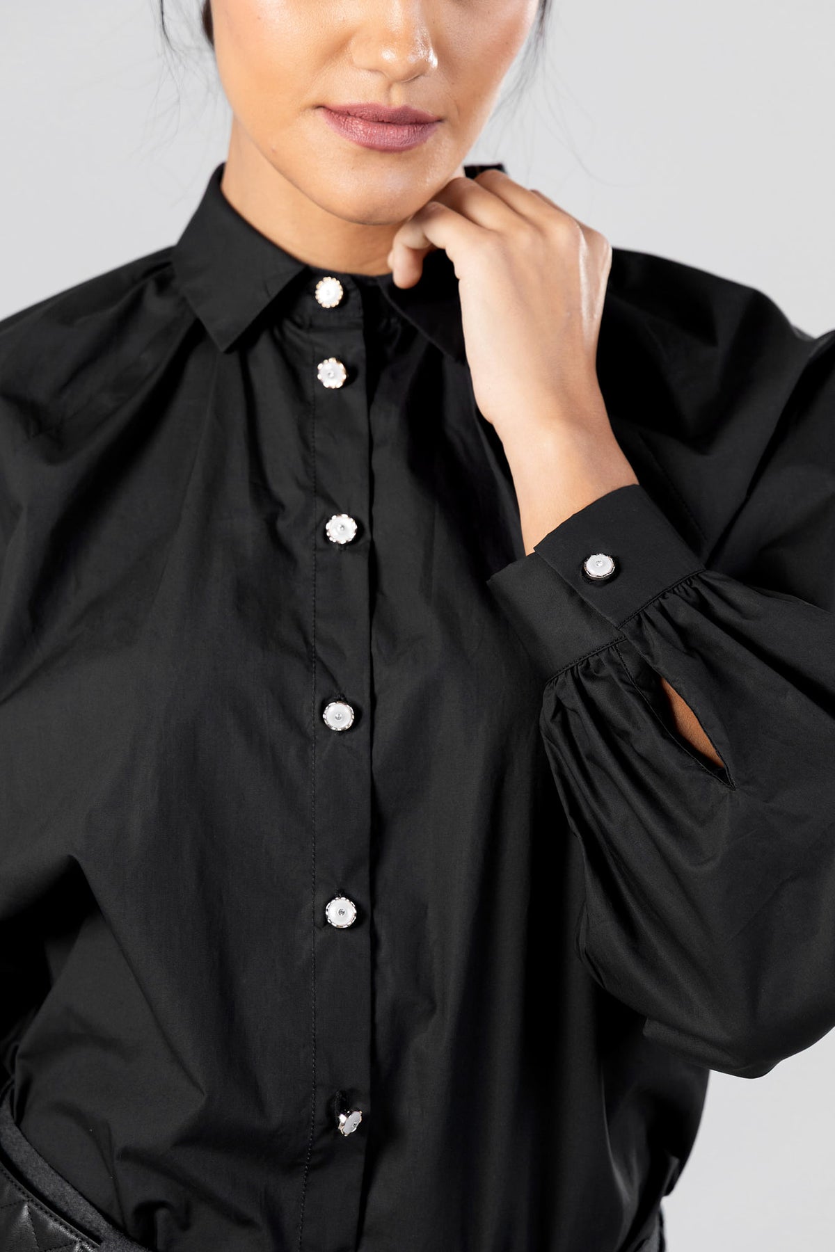 Poplin Stretch Raglan Sleeve Shirt