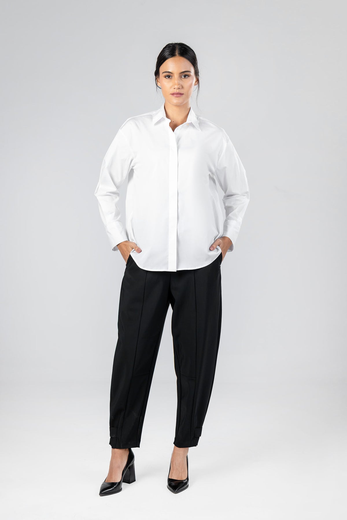 Poplin Hidden Placket Shirt
