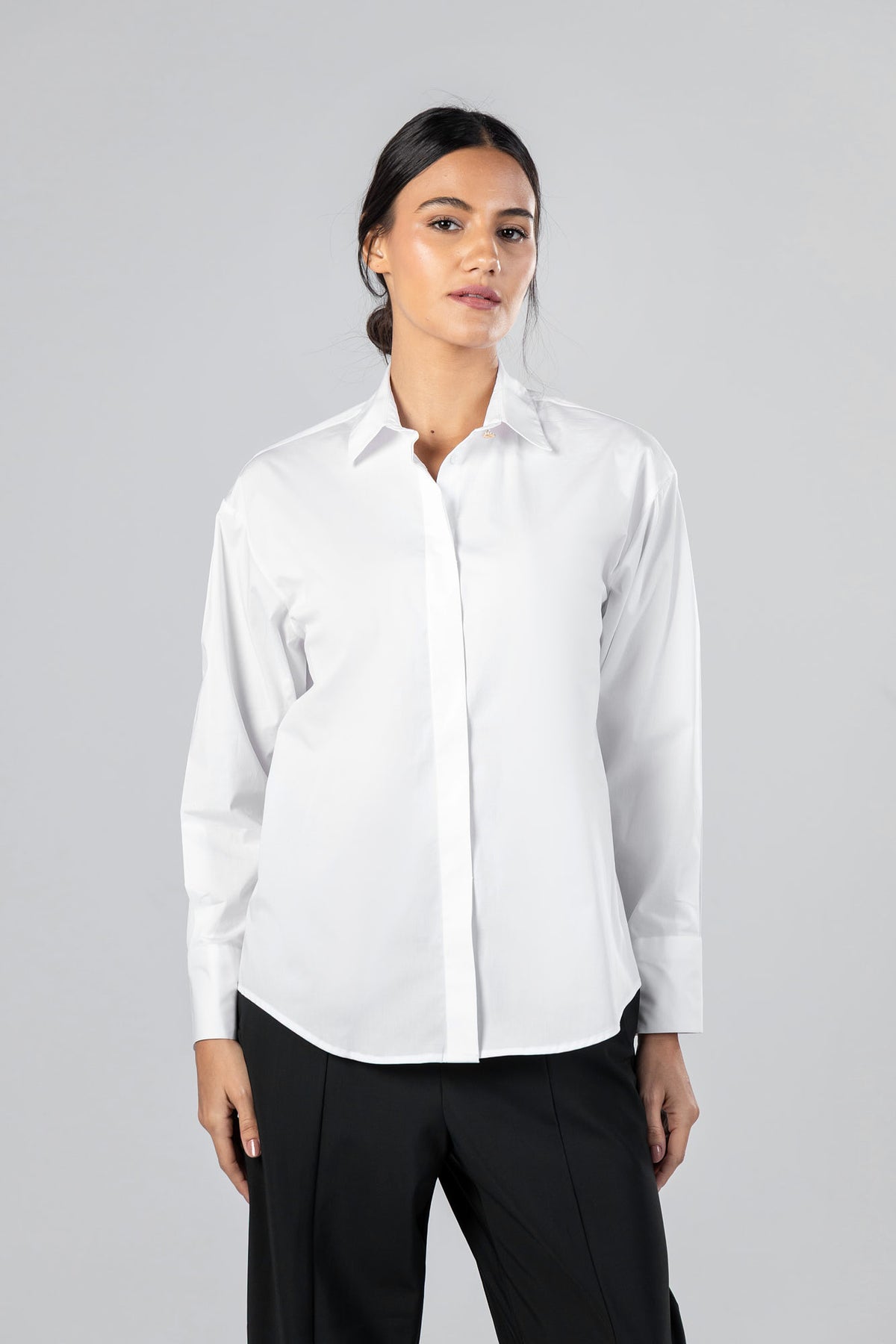 Poplin Hidden Placket Shirt