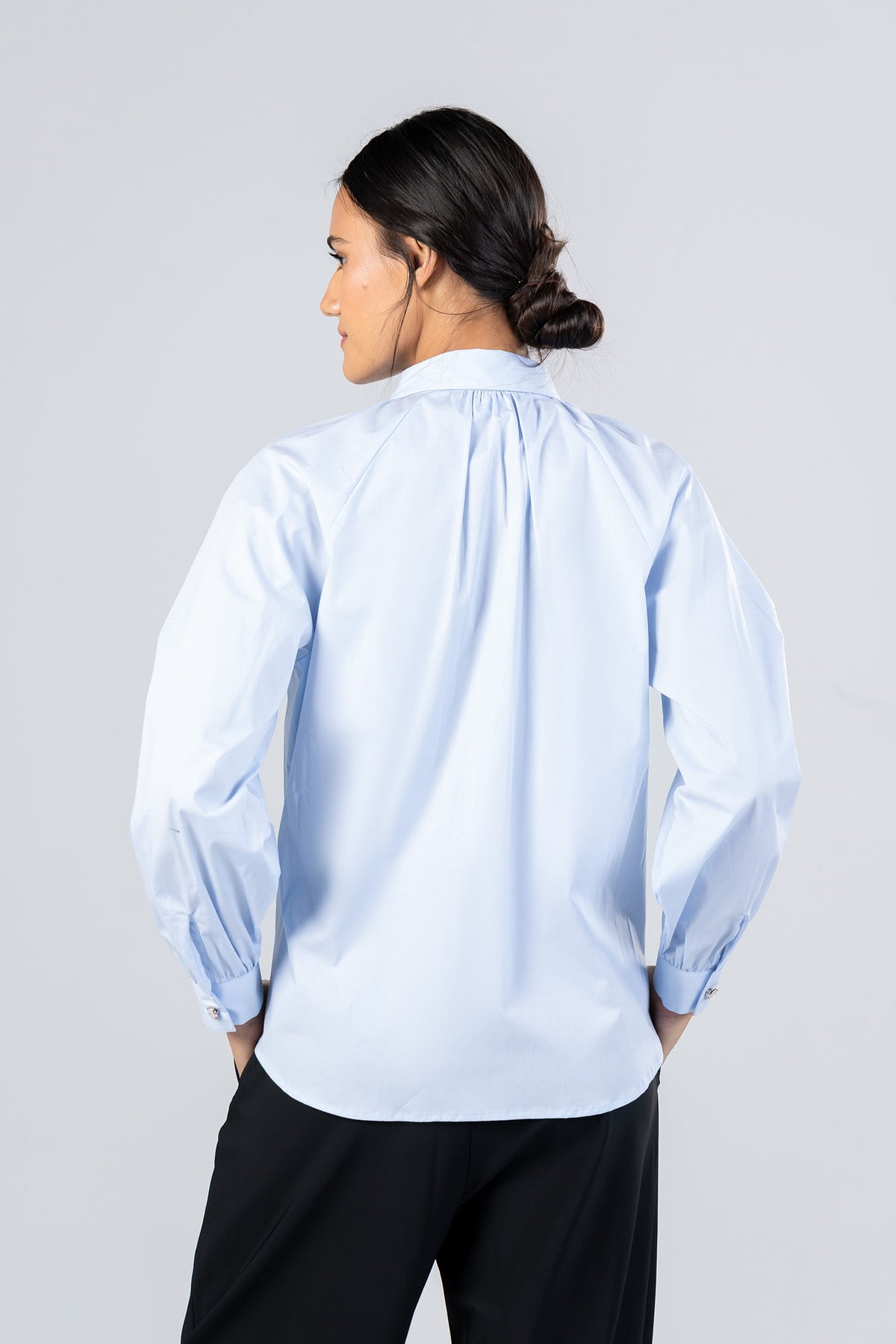 Poplin Stretch Raglan Sleeve Shirt