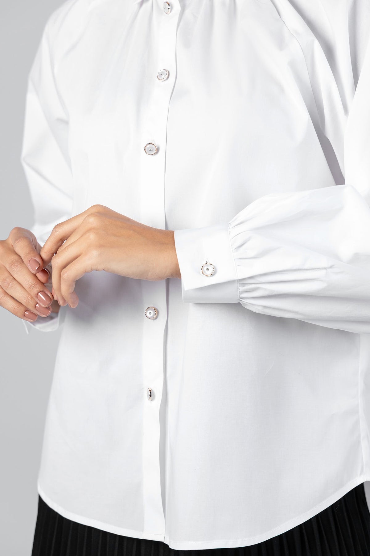 Poplin Stretch Raglan Sleeve Shirt