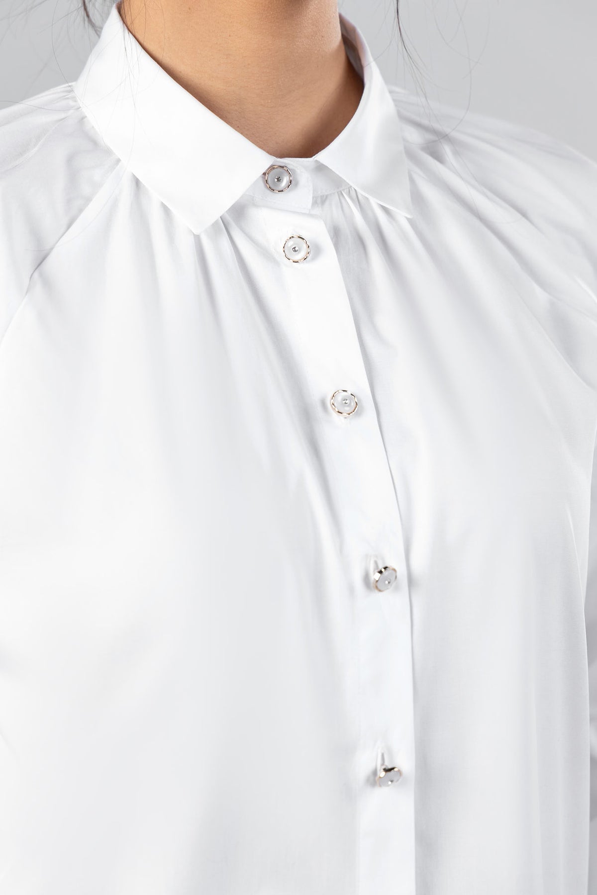Poplin Stretch Raglan Sleeve Shirt