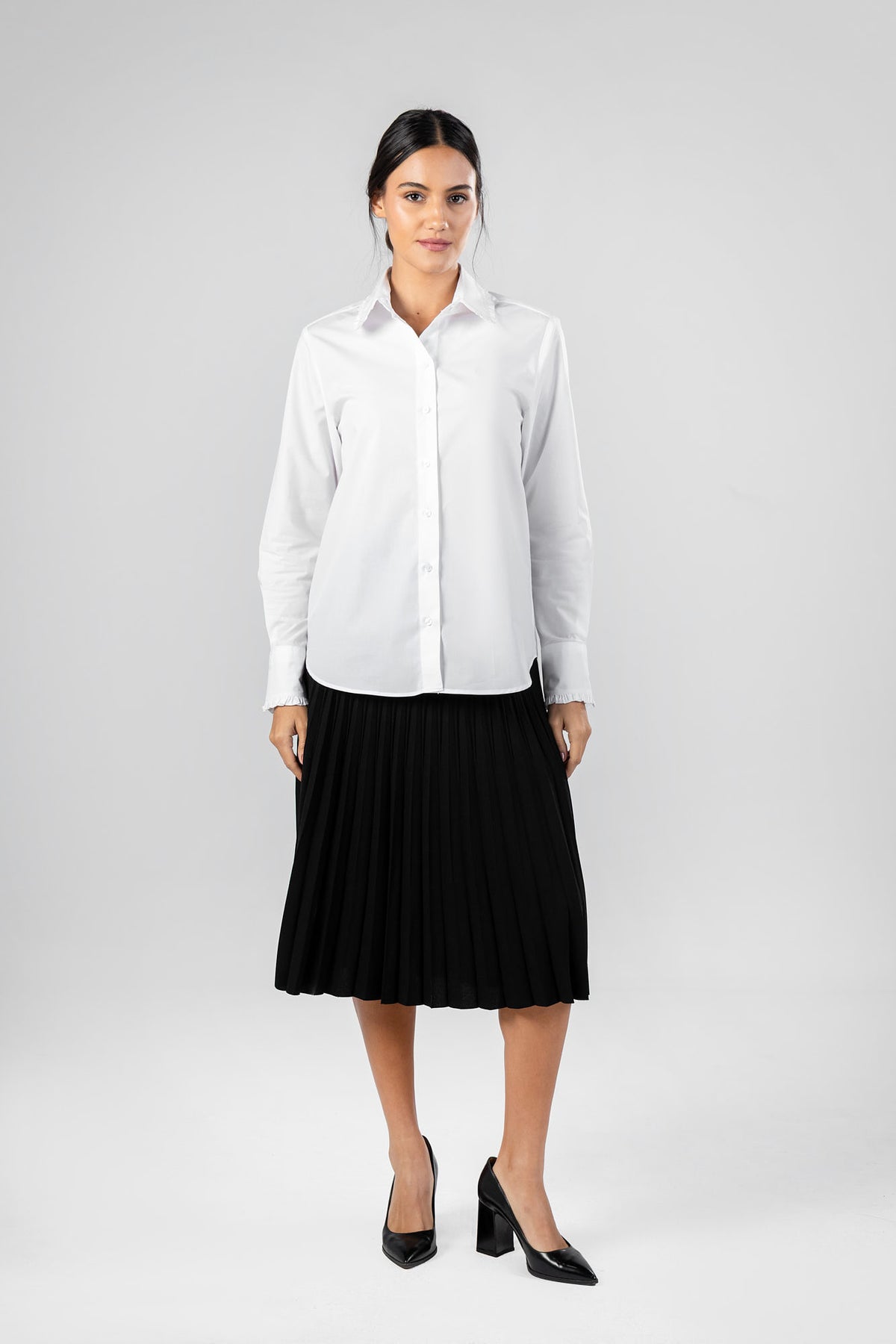Poplin Ruffle Shirt