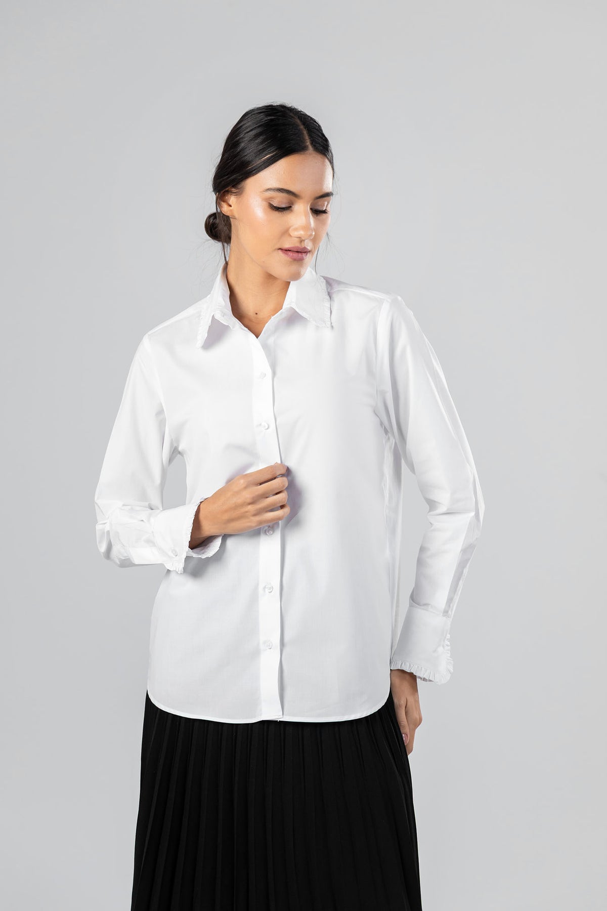 Poplin Ruffle Shirt