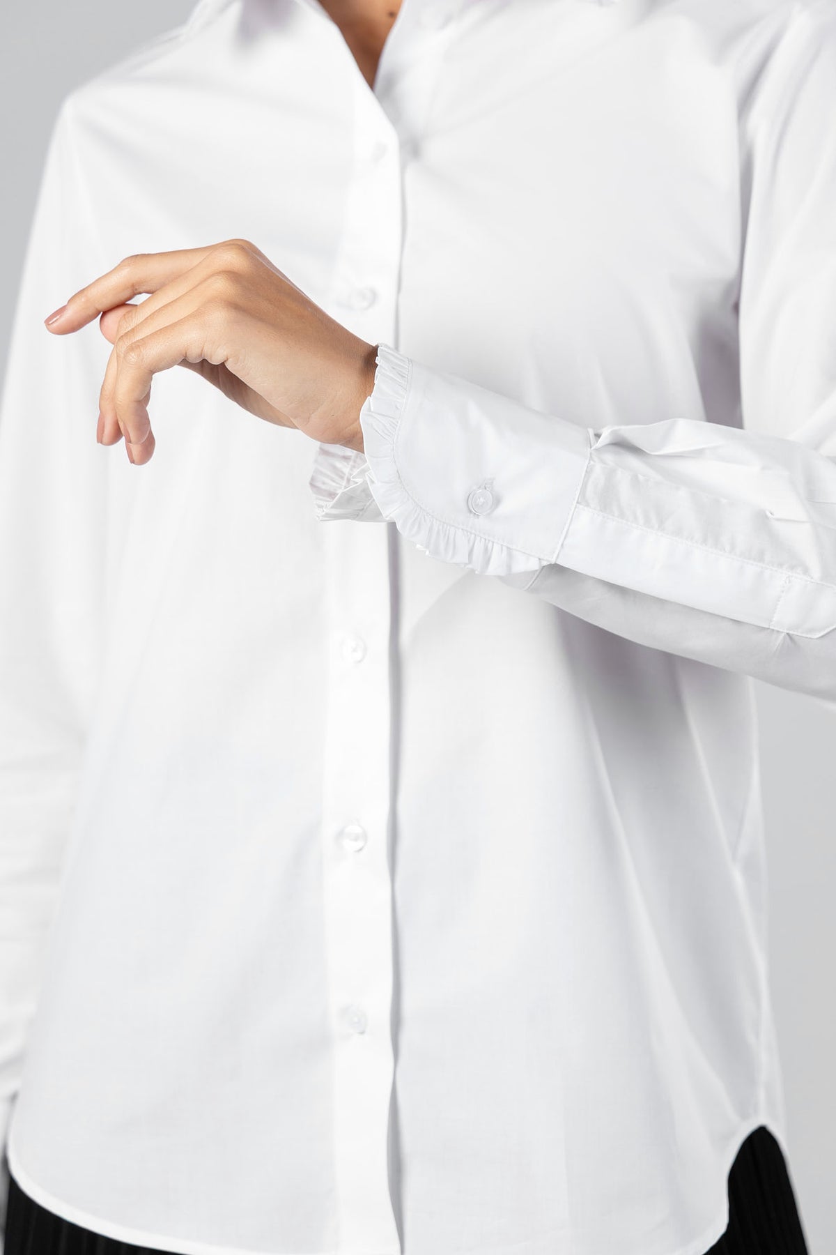 Poplin Ruffle Shirt