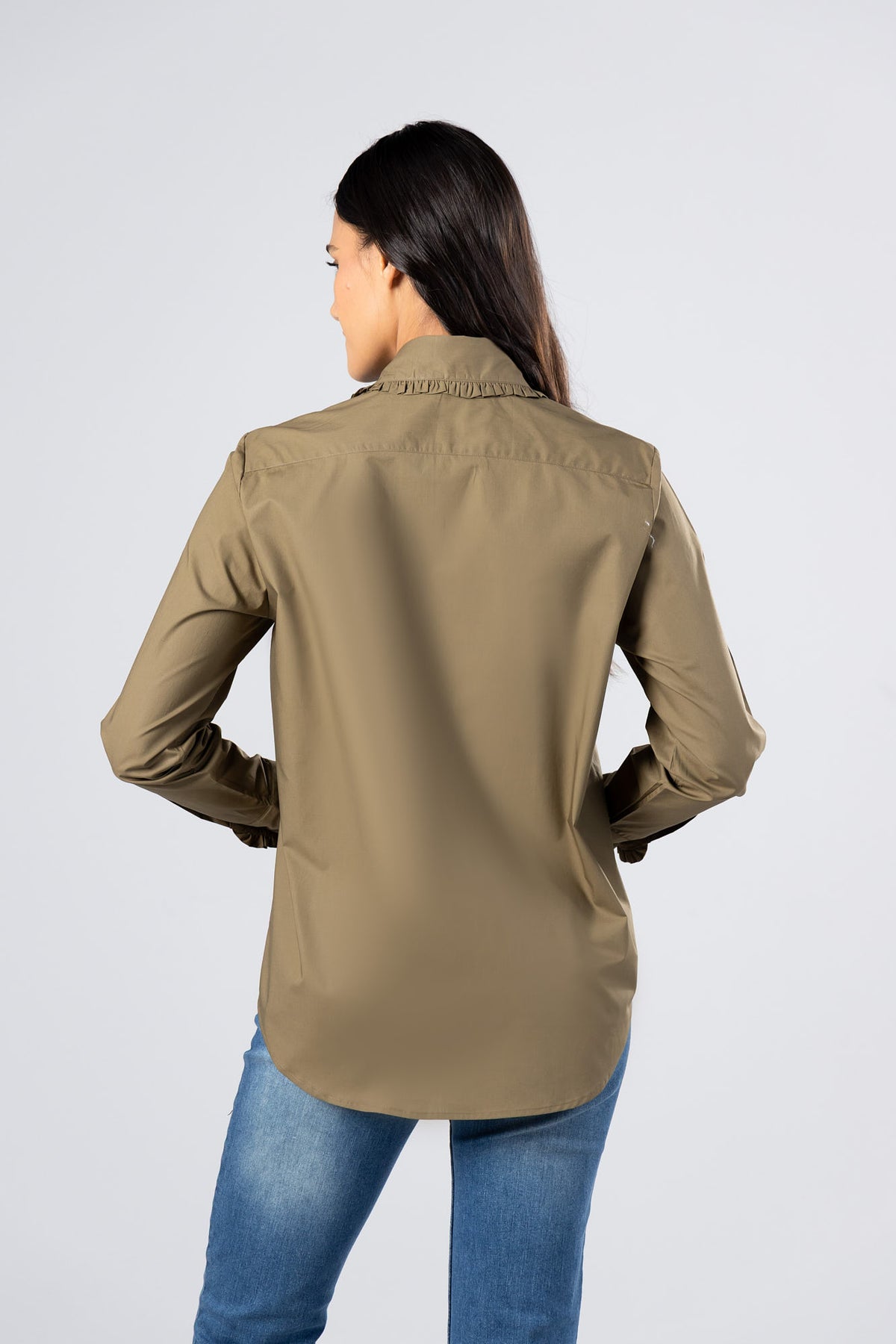 Poplin Ruffle Shirt