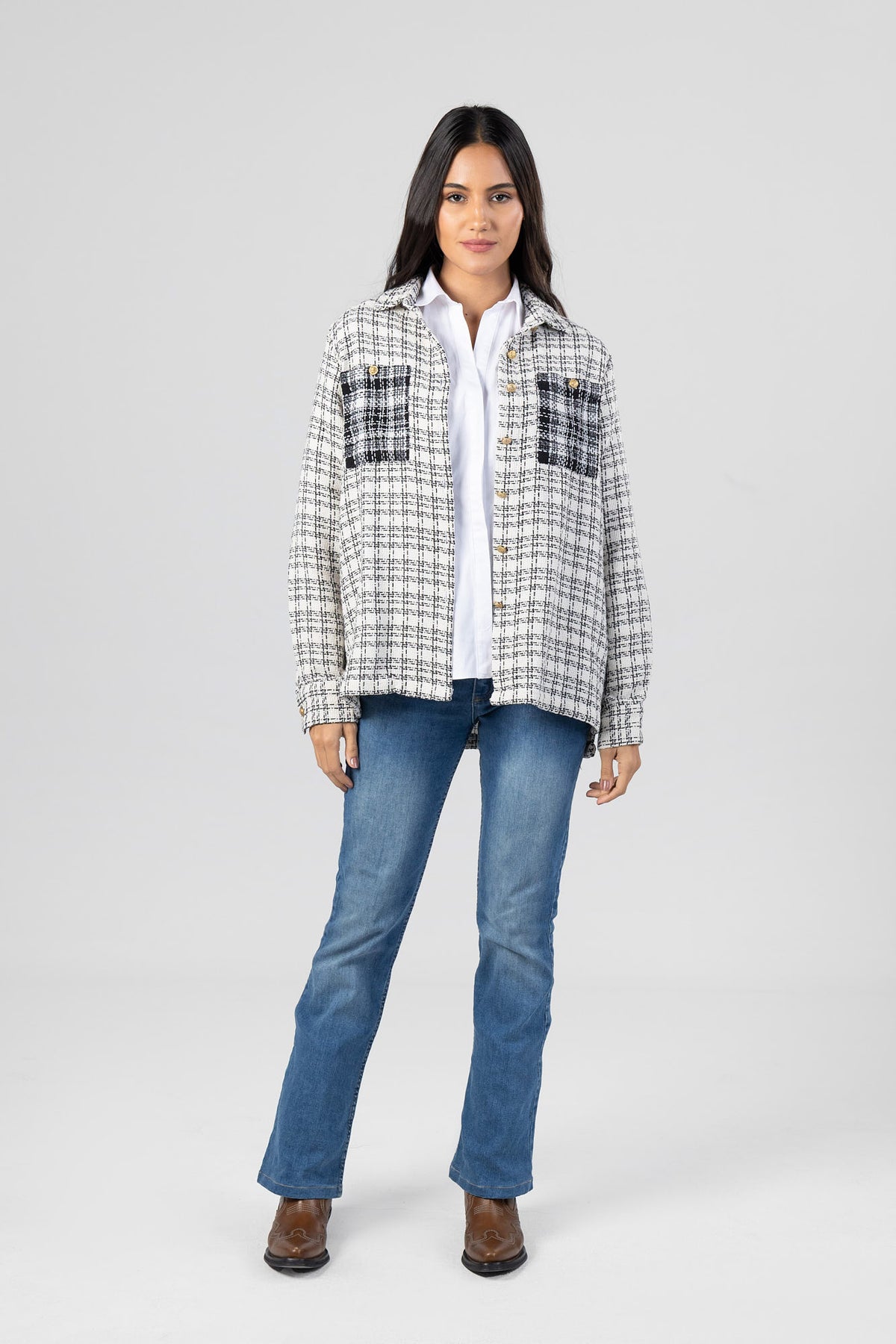 Black & White Patch-Work Overshirt
