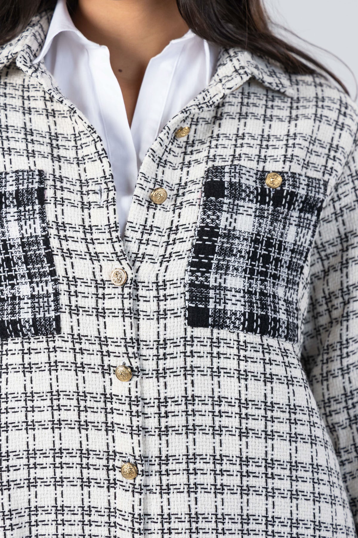 Black & White Patch-Work Overshirt
