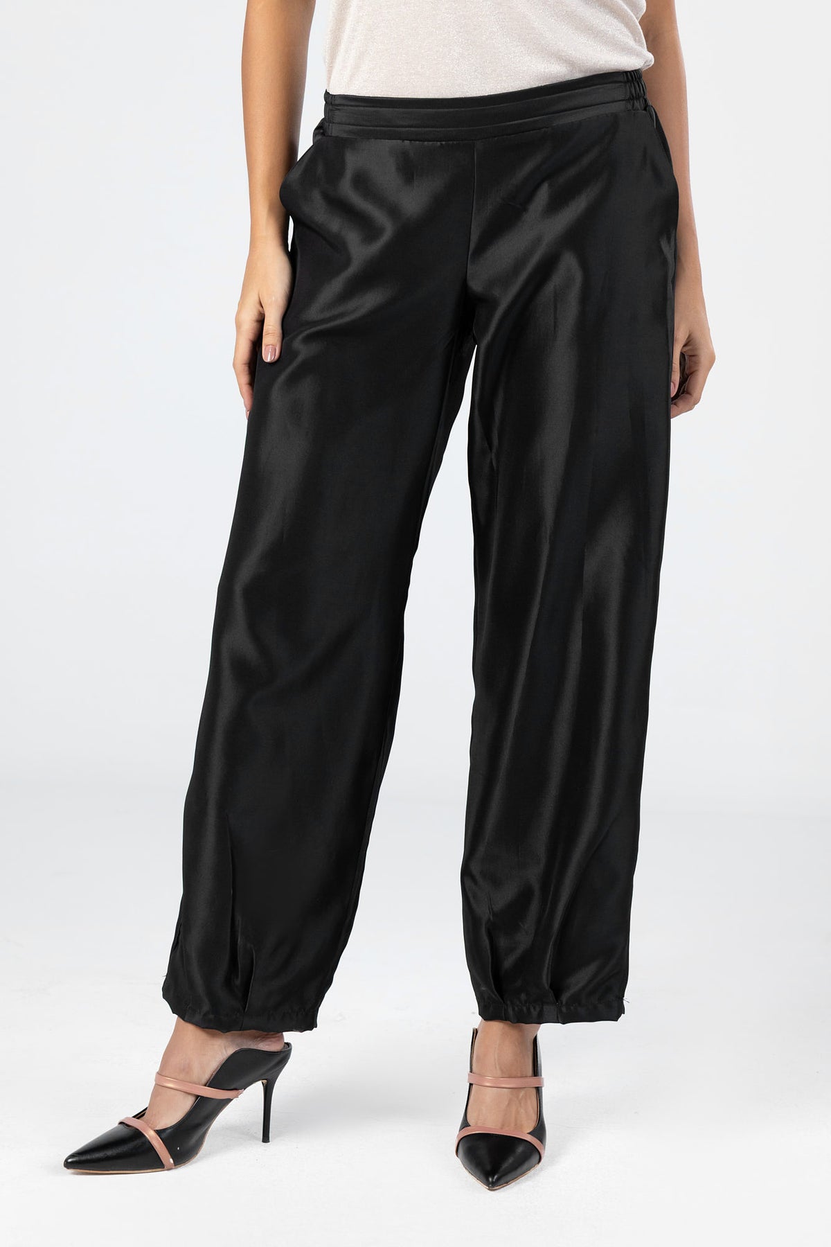 Black Satin Pant