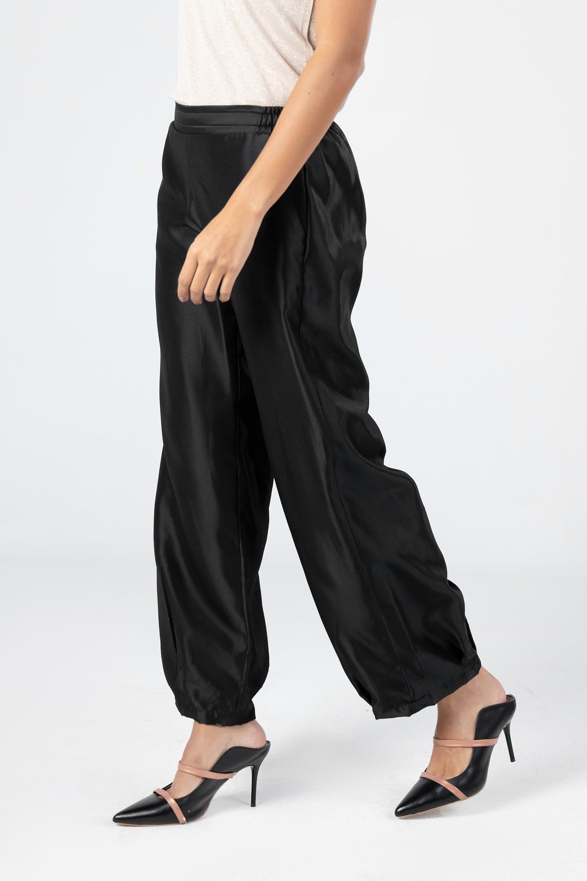 Black Satin Pant