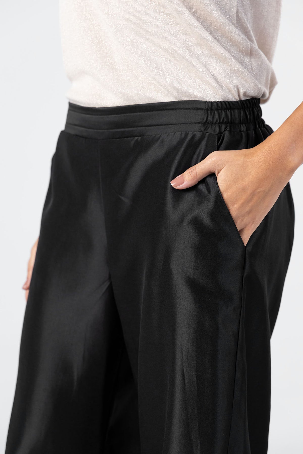 Black Satin Pant