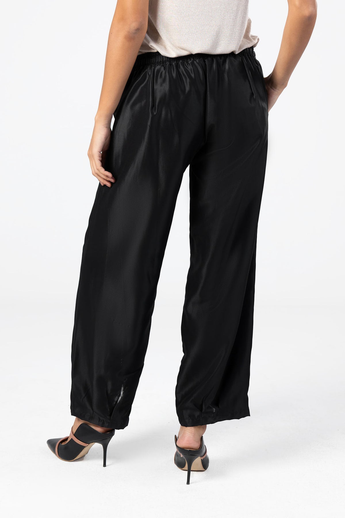 Black Satin Pant