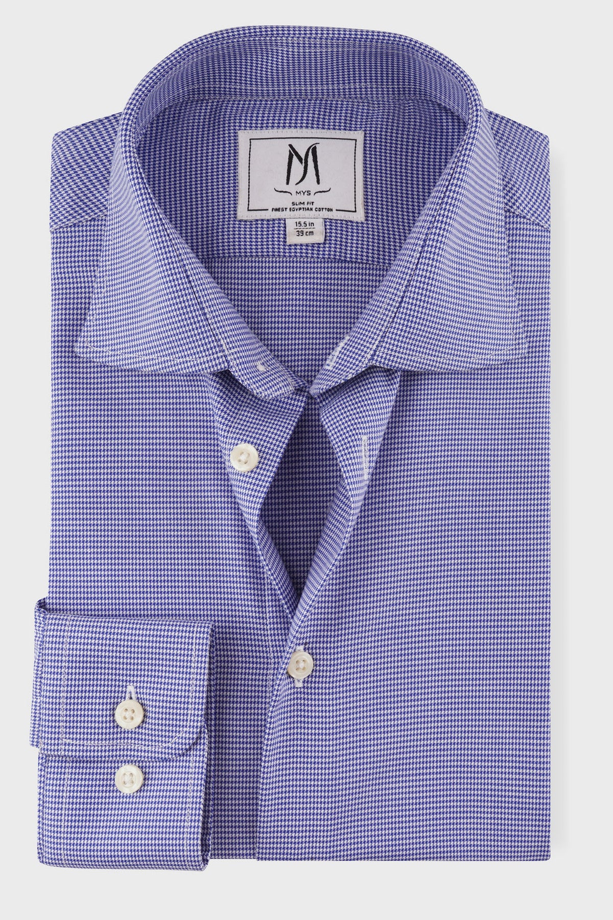 Blue Puppytooth Shirt - Slim Fit