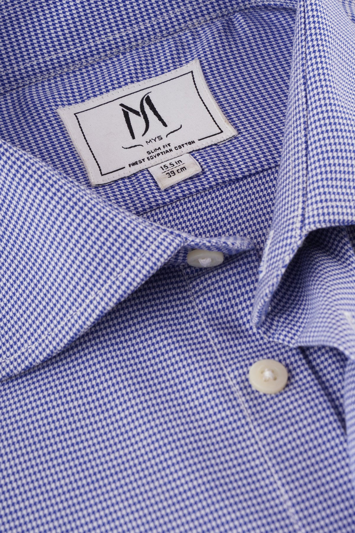 Blue Puppytooth Shirt - Slim Fit