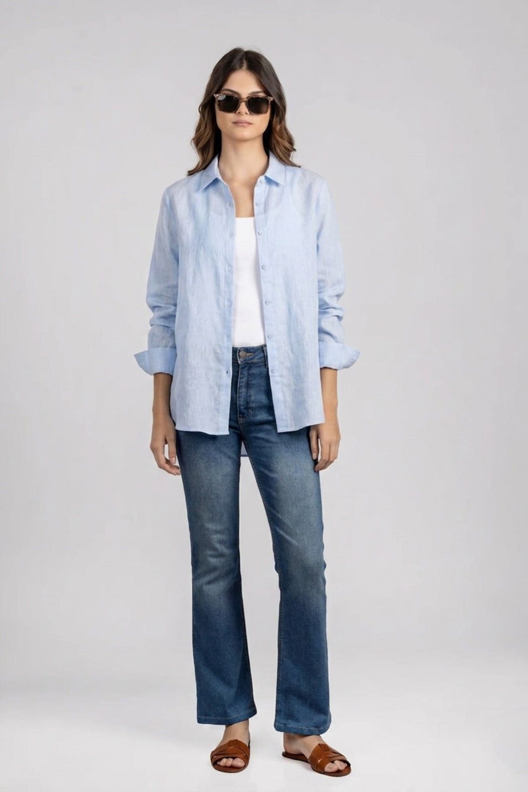 Light Blue Pure Linen Shirt
