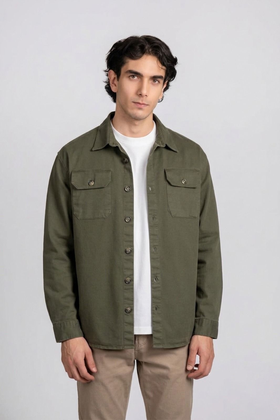 Garment-Dyed Stretch Overshirt