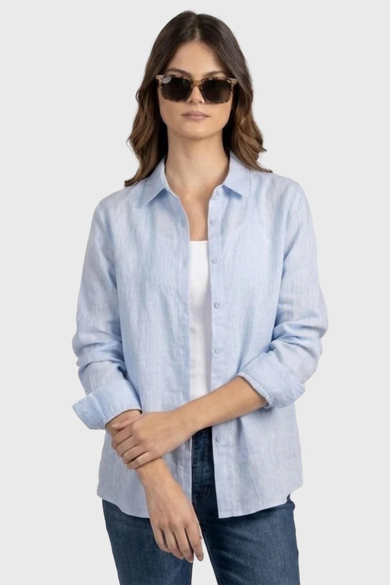 Light Blue Pure Linen Shirt