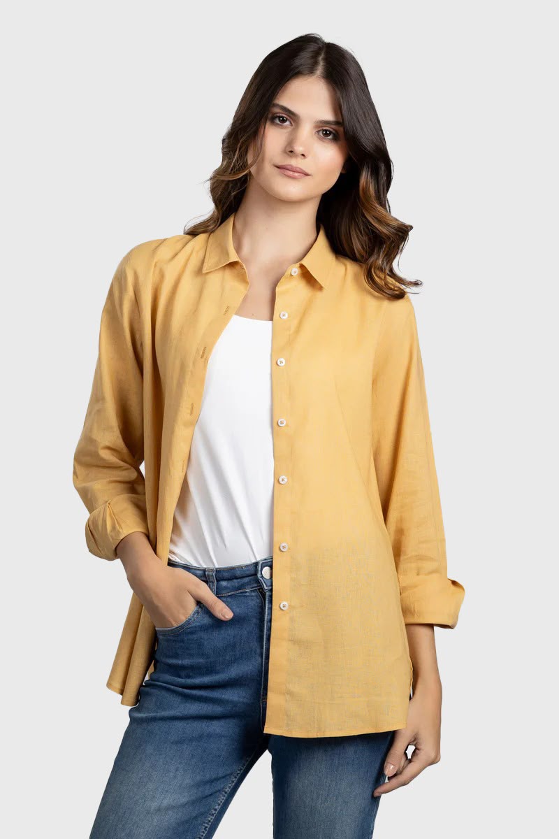Mustard Linen Cotton Shirt