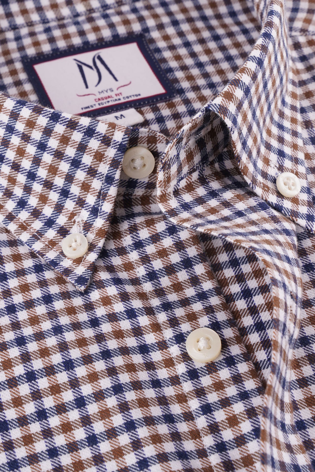 Brown Brushed Checkered Twill Flannel Shirt