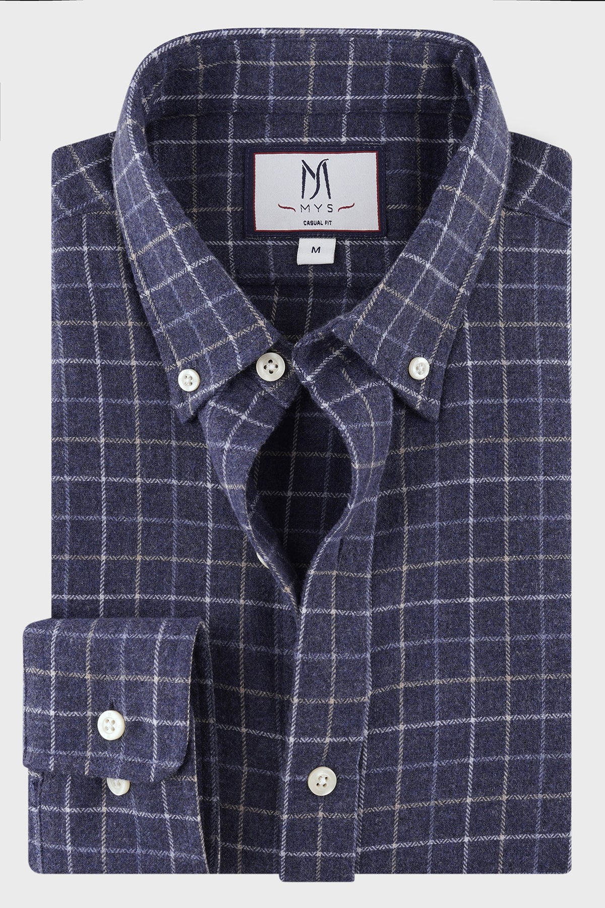 Brushed Checkered Button-Down Flannel Shirt