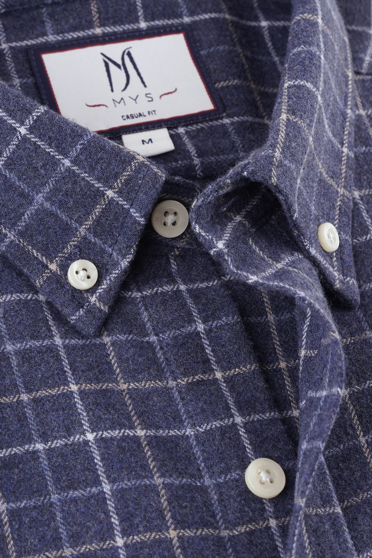 Brushed Checkered Button-Down Flannel Shirt