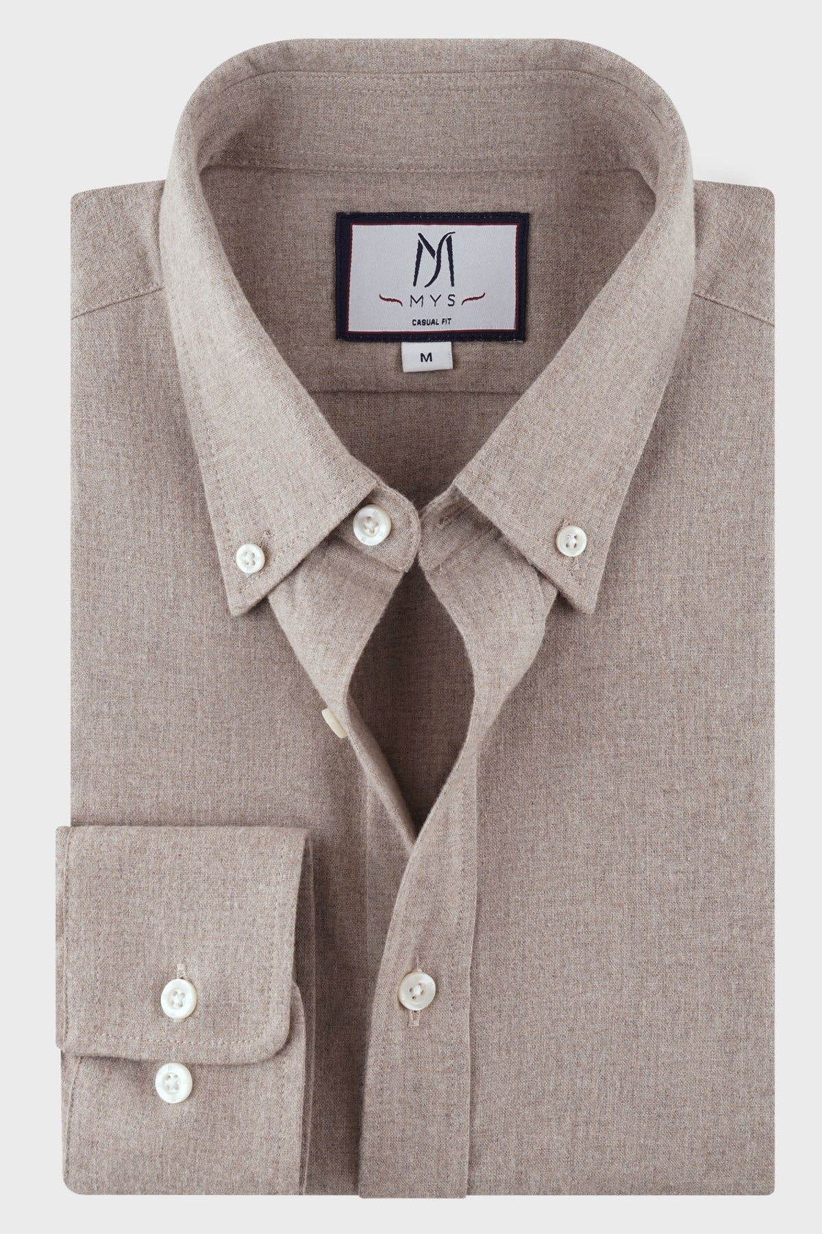 Brushed Melange Button-Down Flannel Shirt