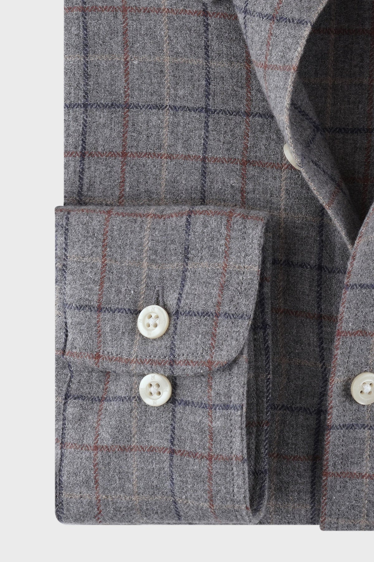 Brushed Checkered Button-Down Flannel Shirt