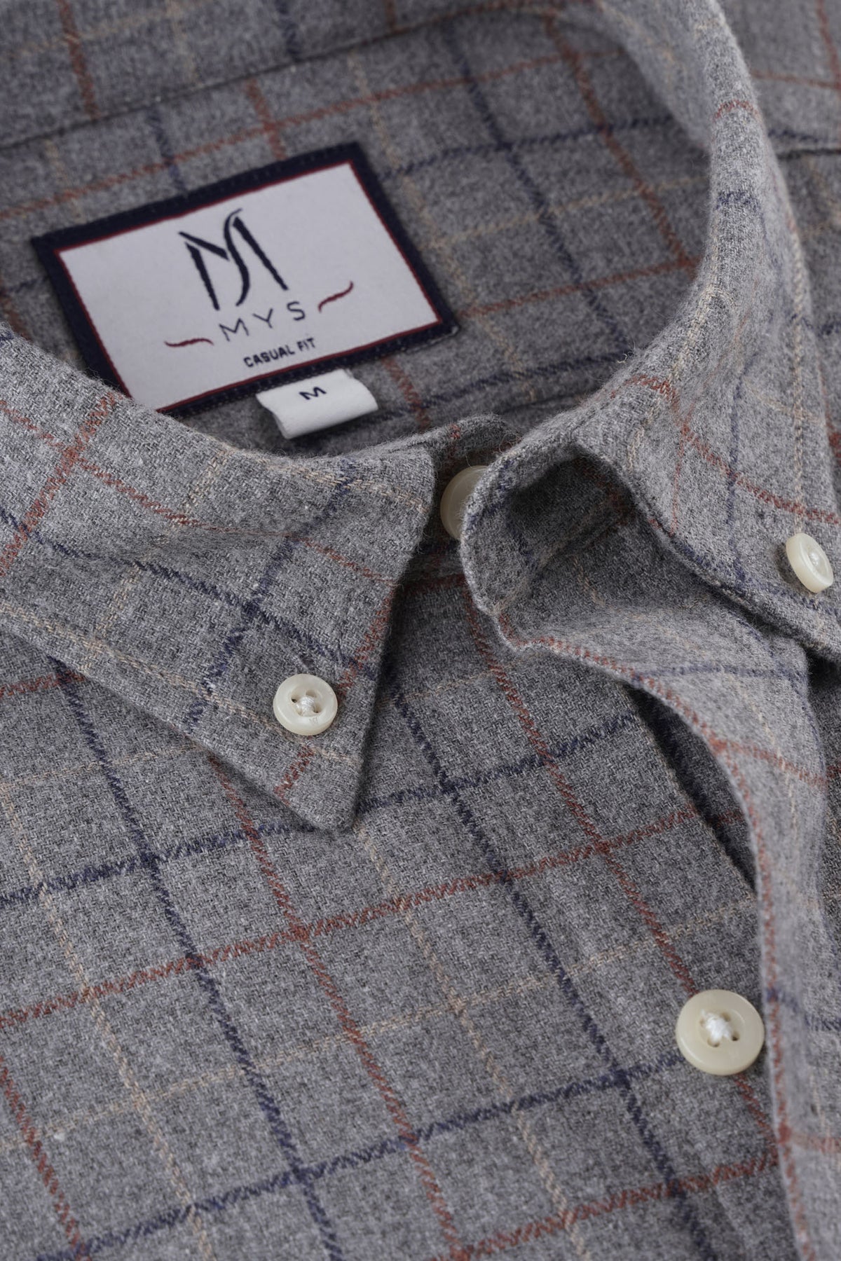 Brushed Checkered Button-Down Flannel Shirt